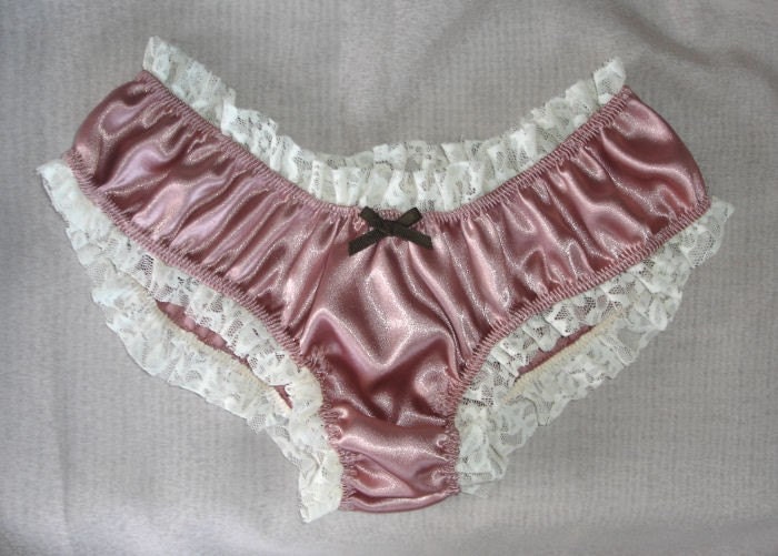 Pink Satin Ruffled Lace Trim