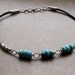 Men's Turquoise Stone Beaded Leather Chain Necklace
