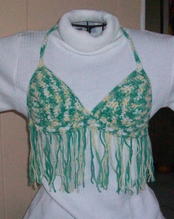 Crochet Bikini Top Fringed Bikini Top Handmade Crochet Top