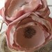 Pinky dream double rose fascinator headband in chiffon and satin for spring races, wedding, prom, bridesmaid 60