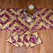 Quilted CHRISTMAS TABLE RUNNER & 4 Matching Mug Rugs - Angels Among us in Burgundy and Gold