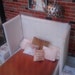 Natural Linen Tufted And Hinged Modern Bed - Dollhouse Size