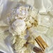 Bridal Wedding Bouquet handmade of ivory, whites, off whites, eggshell, creams, burlap & gold. "READY TO SHIP"