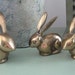 Trio of Solid Brass Bunnies Rabbits
