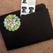 Refrigerator Folder Magnet and Coupon Organizer in Dark Brown with Multi Colored Amy Butler Flower for Coupons, Photos, Receipts and Recipes