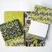 Matchbook Notepads in Amy Butler Greens and Grays - Set of 6
