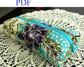 Pencil case PDF Sewing Pattern & Tutorial with Photos