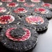 Burgundy and Gray Penny Rug