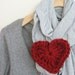 Chunky Crochet Heart Ruby Red Valentine