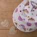 English Bone China 3 Tier Cake Stand Hand Painted in Pink Cherry Topped Cupcakes and Pink Polka dots