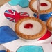 Jubilee Cake Stand Union Jack English Bone China 3 Tier Cake Stand Hand Painted IN STOCK