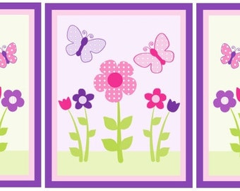 Set of 3 (Happy Flower/Butterflies) 8x10 Digital/Printable Art Prints
