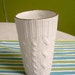 Ceramic cable-knit tall cup w/ 16K Gold edge