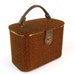 Vintage Brown Twead Cosmetics Case / Train Carry On