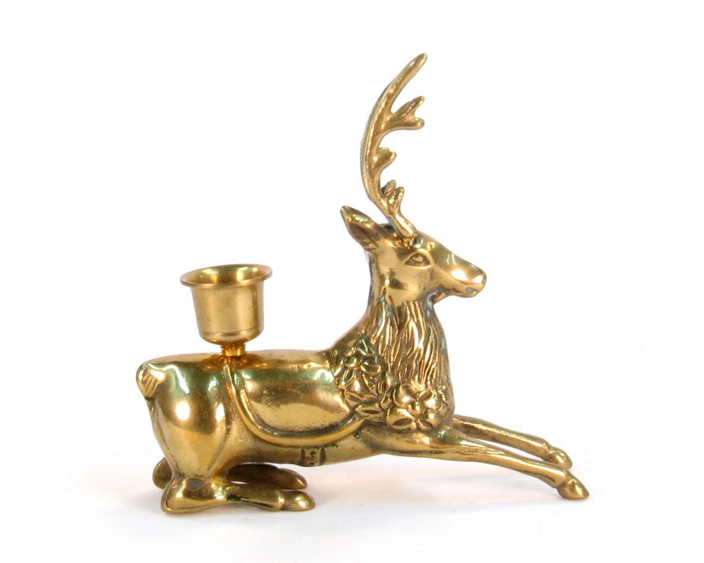 Vintage Brass Deer Candle Stick Holders Deer by Retroburgh on Etsy