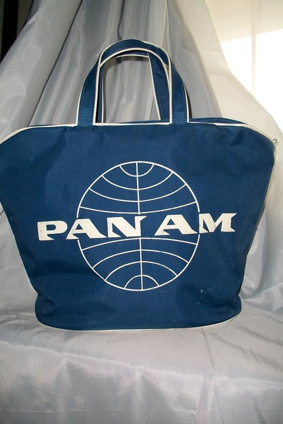 60s Pan Am Stewardess Travel Tote Carry On Bag