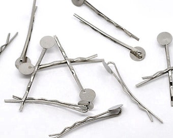 50 Hair Pins with Glue Pad - Terrific for Hair Bows and Accessories - Z010