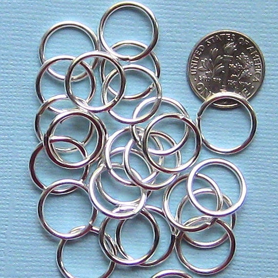 100 Large Jump Rings 14MM High Quality Silver Plated J9