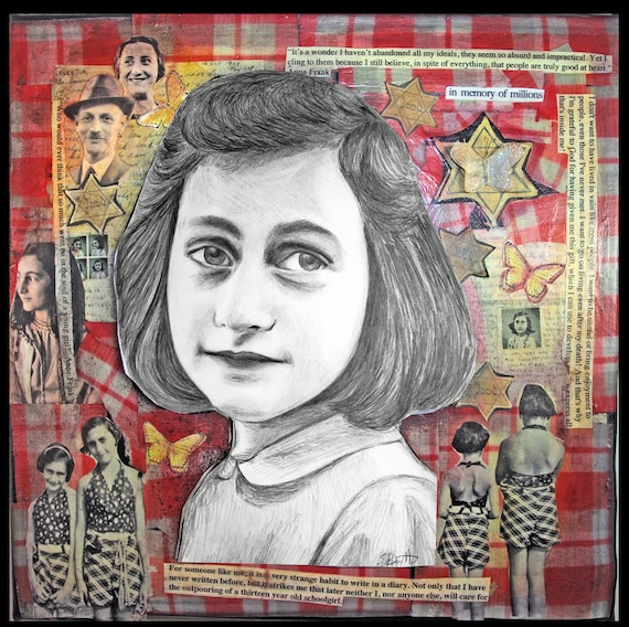 Anne Frank DRAWING by PainterSam on Etsy