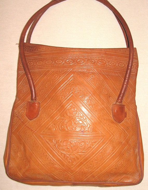 MOROCCAN MAGIC Leather Tote Purse Made In India