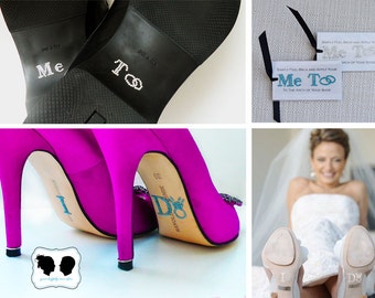 I Do Shoe Stickers with DIAMOND RING & Me Too Groom Stickers Special Package Deal