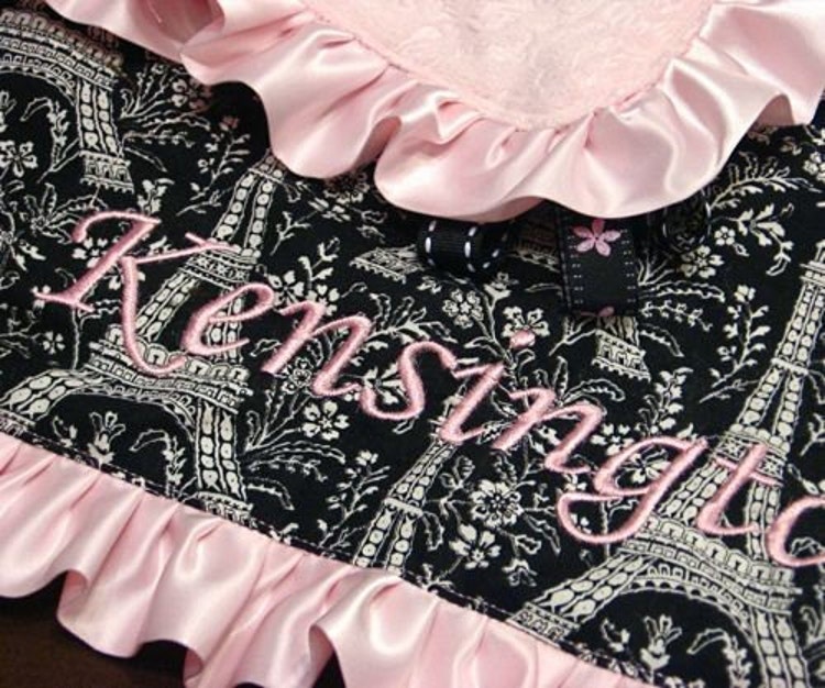 Ruffled Baby Pink Satin Blanket Binding Wrights by SilkySatinGirl