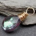 Rainbow Mystic Quartz Faceted Briolette 14k Gold Wire Wrapped Dangle Pendant