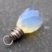 Sterling Silver Wire Wrapped Faceted Opalite Teardrop Briolette Dangle Pendant Charm