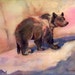 Wildlife Art Original Bear watercolor painting by Marias Watercolor