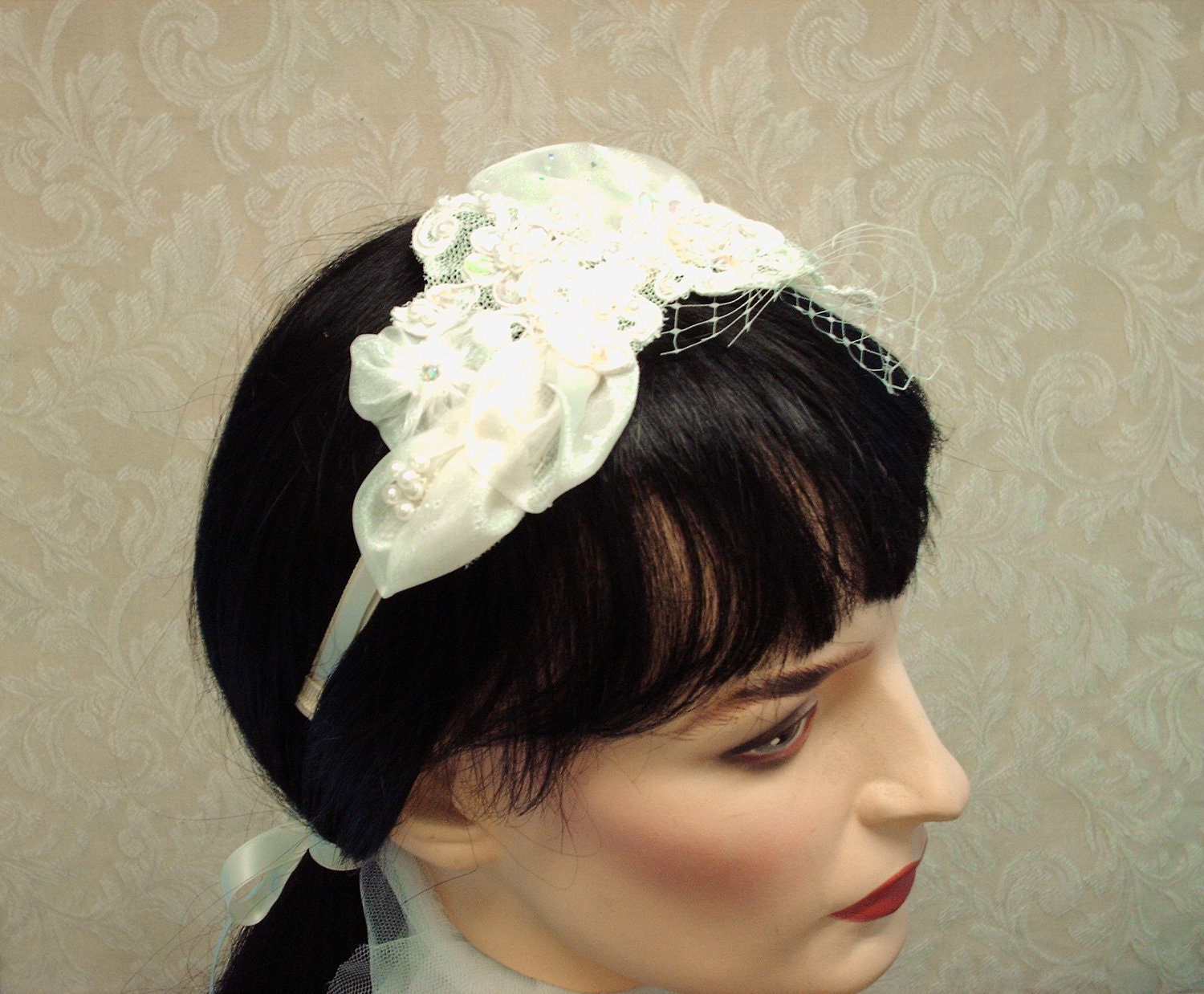 bridal feather headpiece