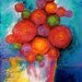 ORIGINAL Flowers on Vase Painting Textured Acrylic on a 24x36 Canvas Colorful Fine Art by Maria Farias