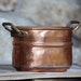 Vintage Copper Planter Small Oblong Pot with Brass Handles, Decorative Spring Gardening Rustic Home Decor Small Unique Summer Garden for Mom