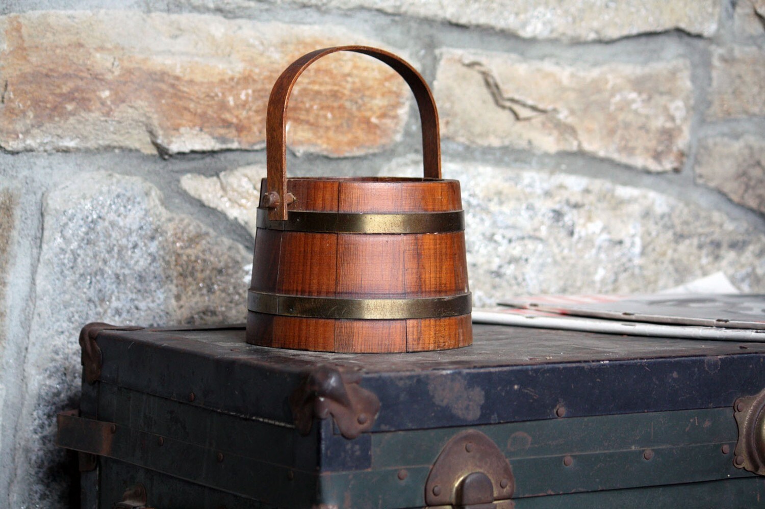 Vintage Basket Basketville of Putney Vermont Pail Barrel
