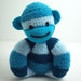 Sock Monkey for Babies in Blue Stripes