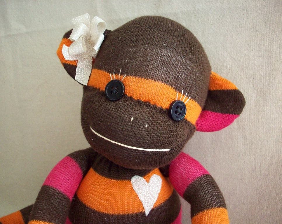 small sock monkey stuffed animal