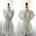 Solace Romantic Oatmeal Grainy Dusy Gray Dreamy Soft Peaceful Misty Chiffon Lace Hem Dress./ Long Tunic