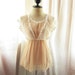 Rustic Old World Charm Misty Dream French Creamy Nude Dreamy Victorian Romantic Crochet Embroidered Chiffon Dress y Tunic