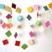 Garland for Spring, 4 ft. - Colorful, Colourful, Bright, Happy, Squares, Simple, Shapes, Different, One of a Kind, Party Decor, Brighten