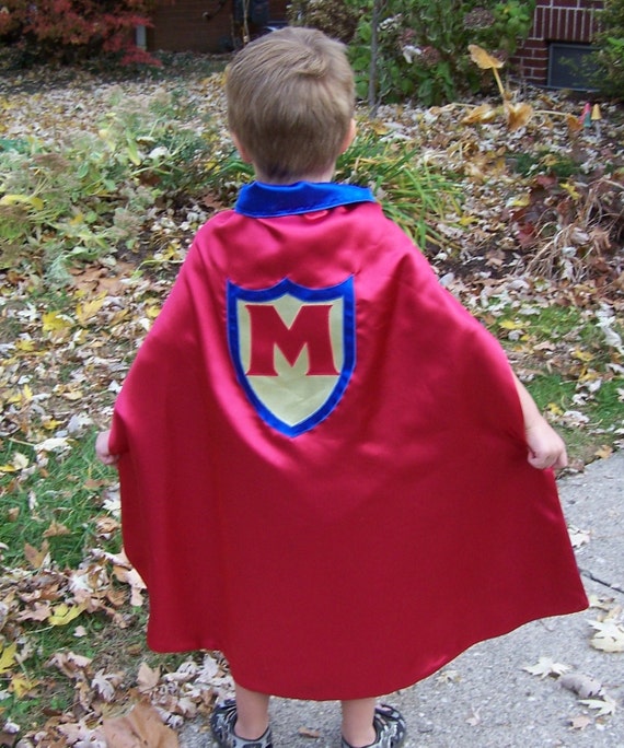 Personalized Super Hero Cape custom monogram by Woodfrock on Etsy