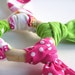 Wood n Fabric Ring Baby Teething Relief Toy- BITE ME- DOTTY Dots