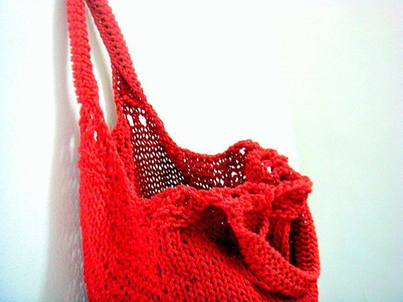 Knit Tote Pattern Grocery Shopping Bag Knitting Patter