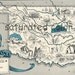 Oklahoma Map 1931 ORIGINAL Vintage Picture Map - Antique Oklahoma Map - Charming - Teal - Tulsa Muskogee Enid Norman Moore - RARE USA Map