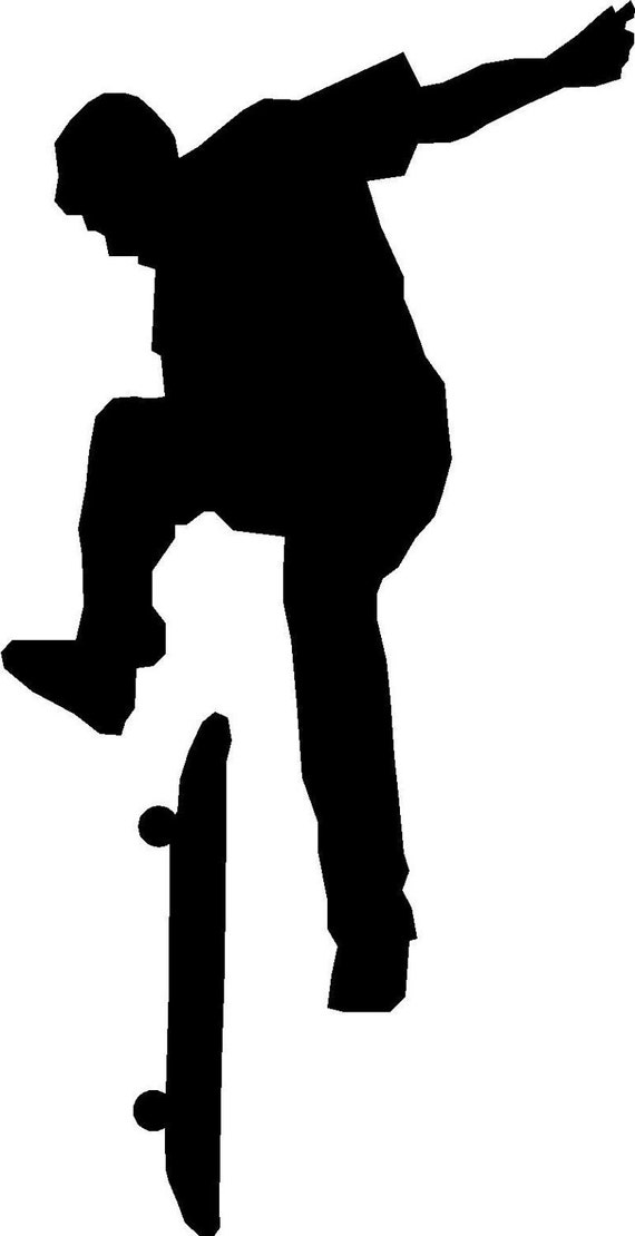 Items similar to Skateboard silhouette style one...vinyl letttering on Etsy