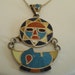 Vintage pendant, Zuni pendant, 950 silver pendant, native american pendant, sun and moon pendant, tribal pendant
