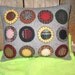 Penny Rug Gray Wool Pillow Primitive FOLK ART JKB