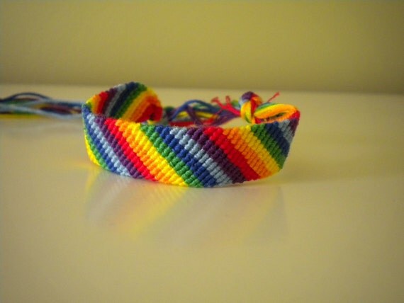 Rainbow stripe string bracelet