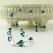 Blue Pearl Necklace Long Silver Chain Wire Wrapped