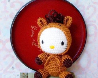 Amigurumi Pattern - Zodiac Horse Kitty - Crochet amigurumi doll pattern / PDF