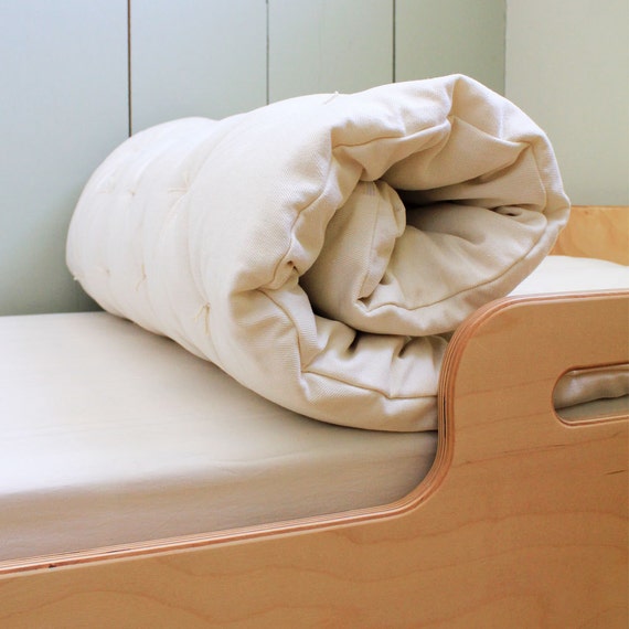 Pure Wool Filled Organic Crib Topper/nap mat