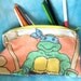 upcycled teenage mutant ninja turtles vintage style zipper closure pencil or make-up bag by felice happy designs